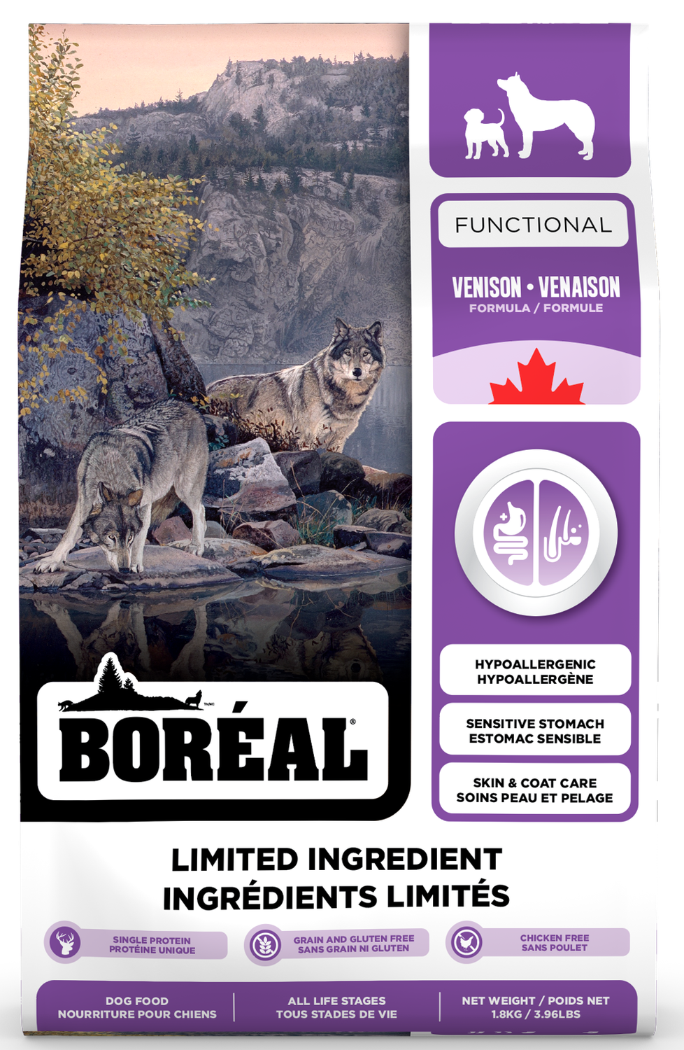 Boreal Dog Kibble, Functional LID, Venison, 1.8kg