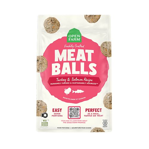 Open Farm, Freshly Crafted Meatballs Turkey &amp; Salmon Recipe/Dinde &amp; Saumon, 14oz