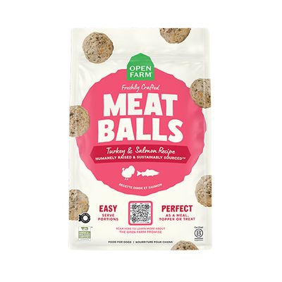 Open Farm, Freshly Crafted Meatballs Turkey &amp; Salmon Recipe/Dinde &amp; Saumon, 14oz
