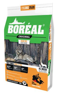 Boreal Dog Kibble, Original Grain Free, Turkey/Dinde, 11.36kg