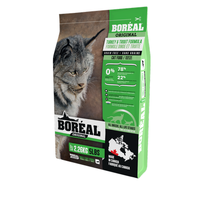 Boreal Cat Kibble, Original Turkey &amp; Troute / Dinde &amp; Truite, 5.44kg