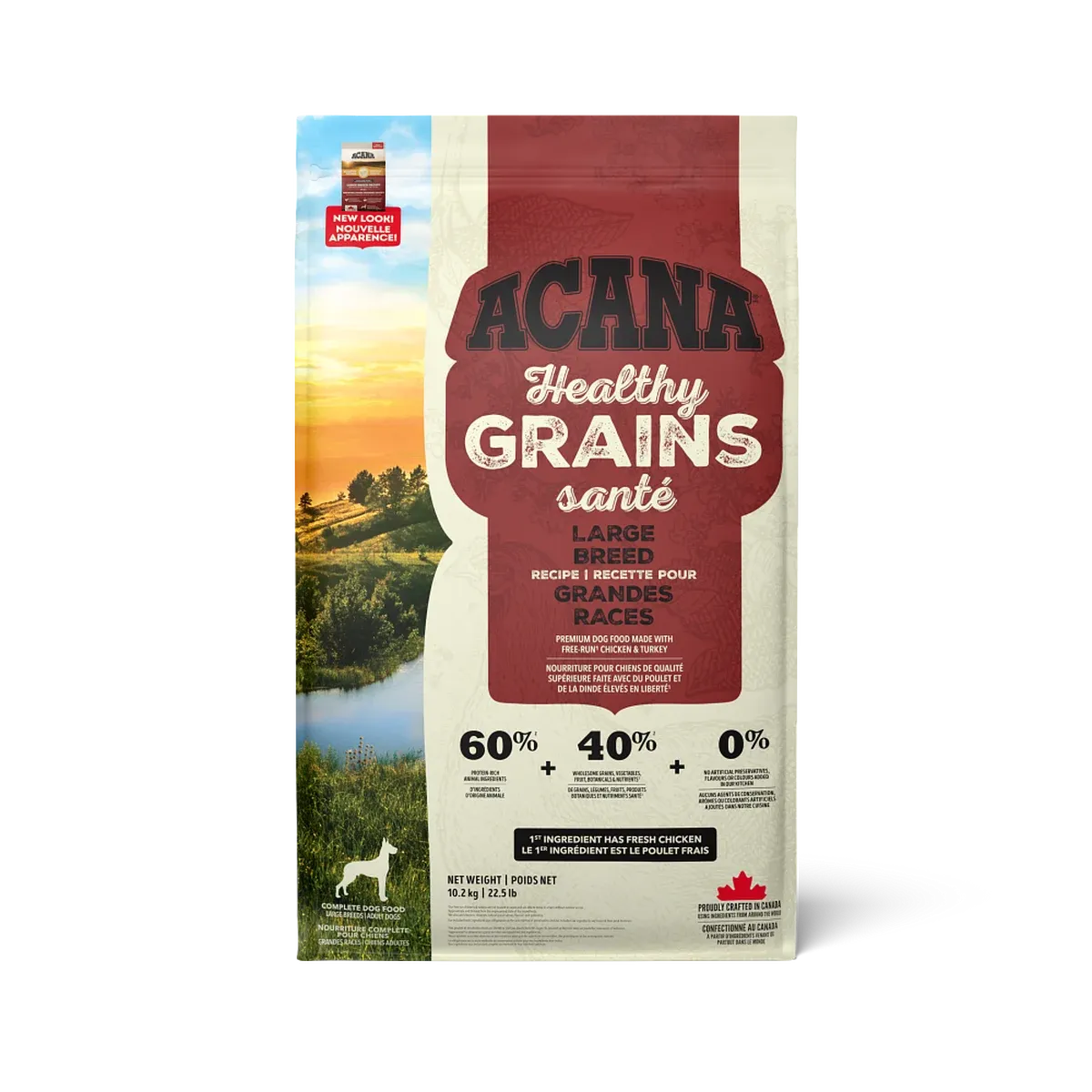 Acana Dog Healthy Grains Large Breed Recipe /  Chien grande race, Grains santé, 10.2kg
