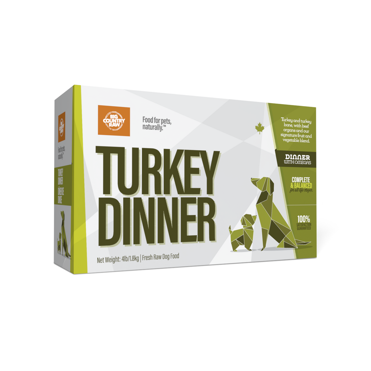 Big Country Raw Dinner, Turkey/Dinde Carton, 4lb