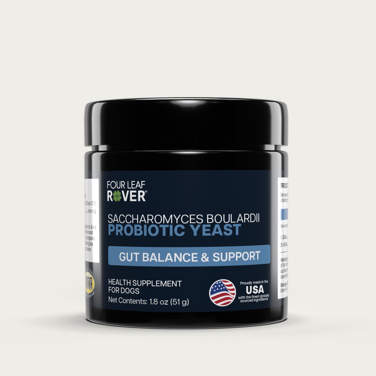 Four Leaf Rover Saccharomyces Boulardii Yeast Based Probiotics, 51g