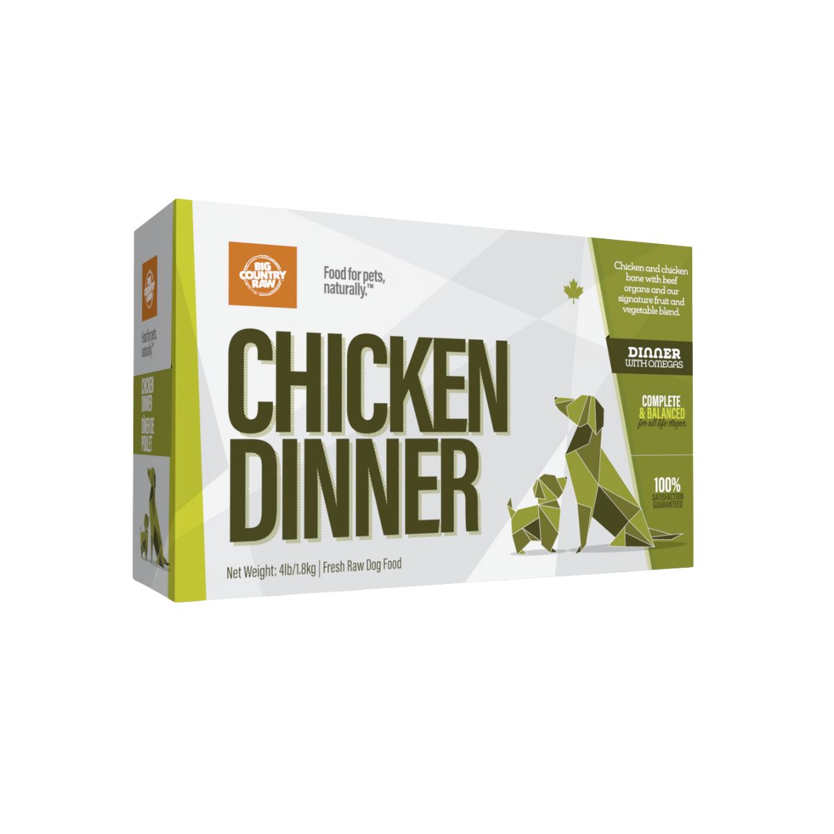Big Country Raw Dinner, Chicken/Poulet Carton, 4lb