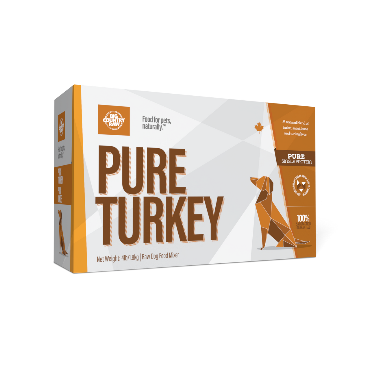 Big Country Raw Pure, Turkey/Dinde Carton, 4lb