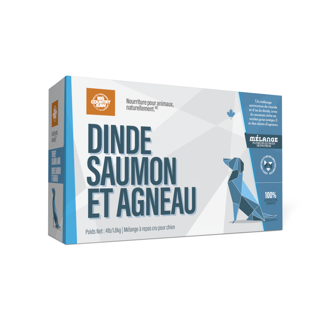 Big Country Raw Blend, Turkey Salmon &amp; Lamb Carton, 4lb