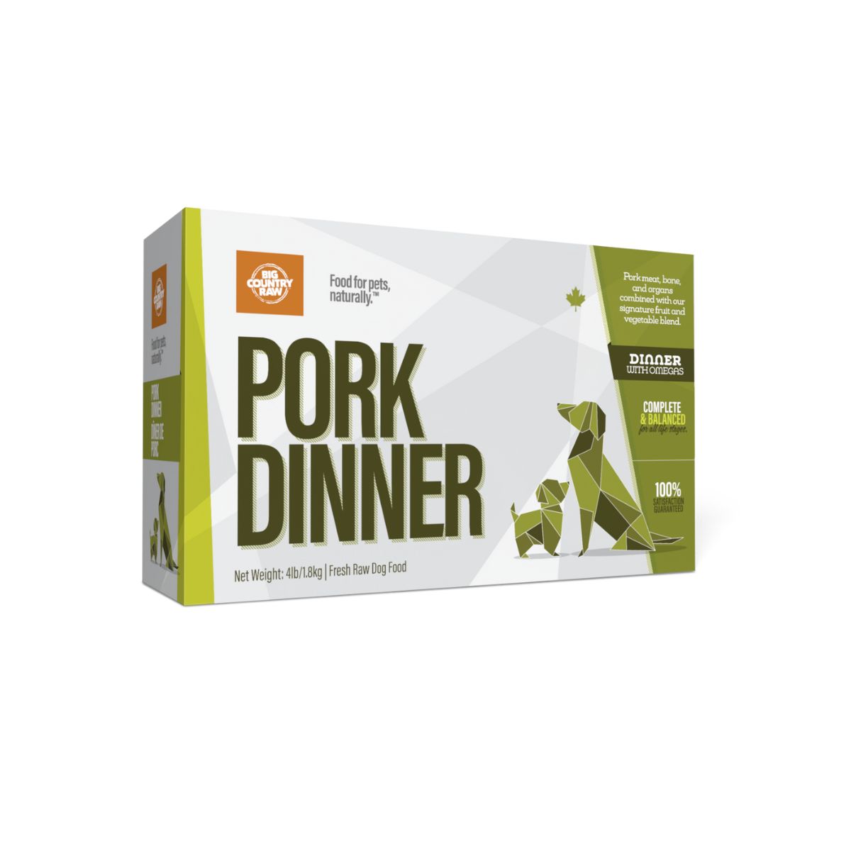 Big Country Raw Dinner, Pork/Porc Carton, 4lb