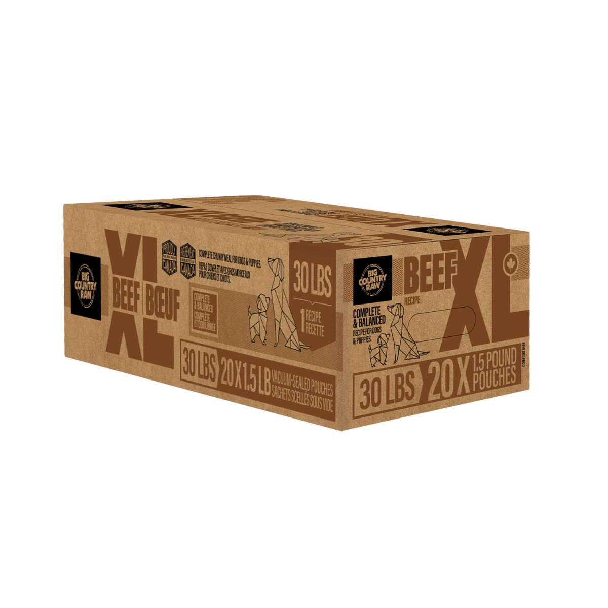 Big Country Raw XL, Beef/Boeuf, 30lb