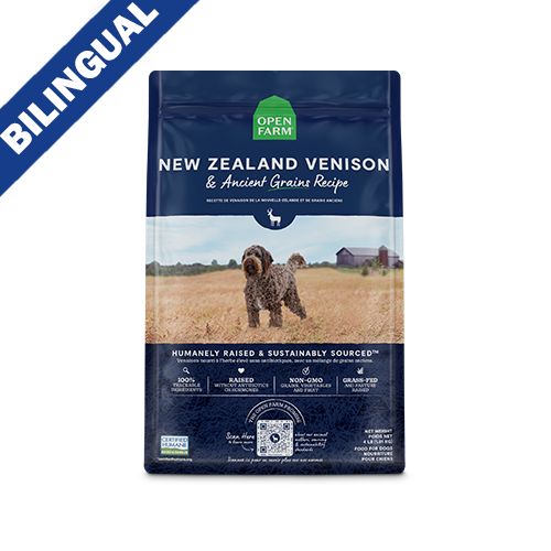 Open Farm Dog, Ancient Grains New Zealand Venison / Venaison avec Grains, 1.81kg