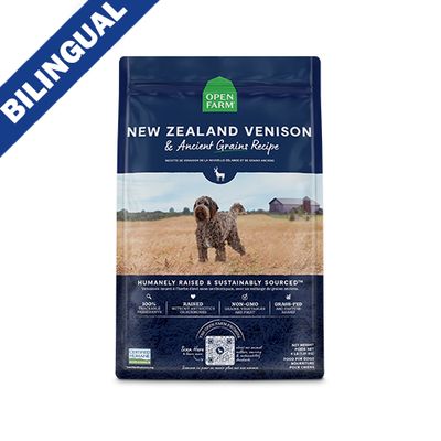 Open Farm Dog, Ancient Grains New Zealand Venison / Venaison avec Grains, 1.81kg