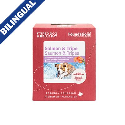 Red Dog Blue Kat Foundations Raw, Dog/Chien, Salmon/Saumon &amp; Tripe, (4 x 0.25lb)
