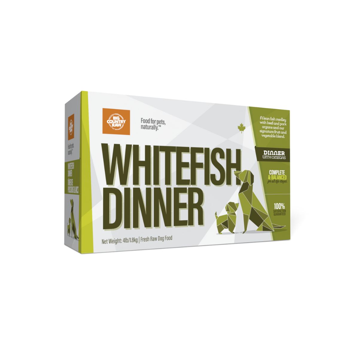 Big Country Raw Dinner, Whitefish/Poisson Blanc Carton, 4lb