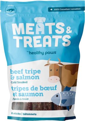 Healthy Paws Treats, Beef Tripe  &amp; Salmon Sticks / Boeuf tripe &amp; saumon,  8 bâtonnets