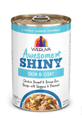 Weruva Dog Awesome Shiny, Chicken &amp; Veg / Poulet, 14oz