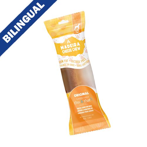 T&amp;T Madeira Cheese / Fromage Chews Bacon Flavour Dog Chew PDQ Medium / Moyenne