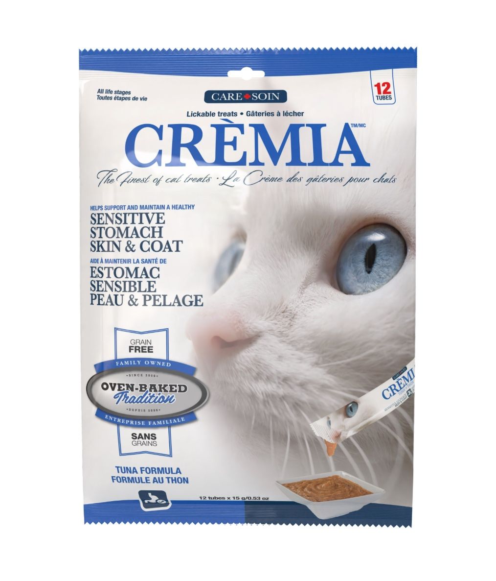 OBT Cat Treat, Cremia Sensitive Stomach/Estomac sensible peau &amp; pelage, 12x15g