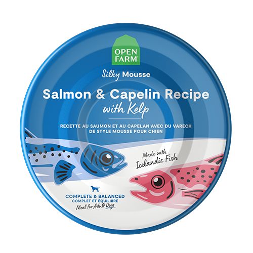 Open Farm Dog Silky Mousse, Salmon &amp; Capelin / Saumon &amp; au capelain pour chien, 198g