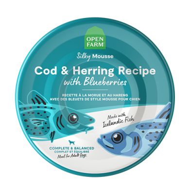 Open Farm Dog Silky Mousse, Cod &amp; Herring / Morue &amp; hareng pour chien, 198g