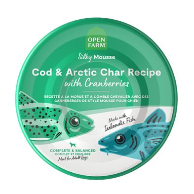 Open Farm Dog Silky Mousse, Cod &amp; Arctic Char / Morue &amp; l'ombre chevalier pour chien, 198g