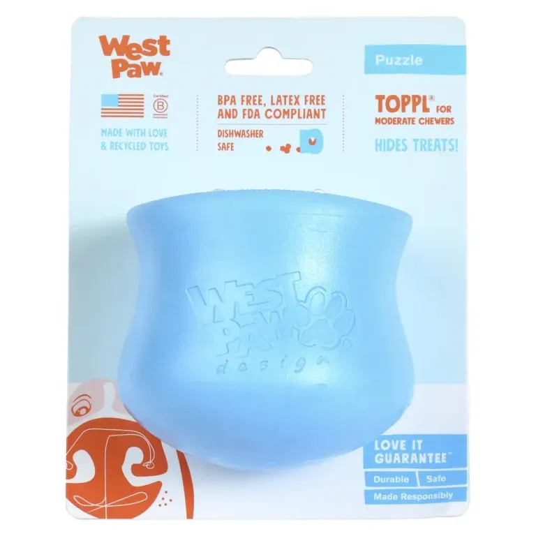 West Paw ZoGo Flex, Toppl, Aqua Blue, Large