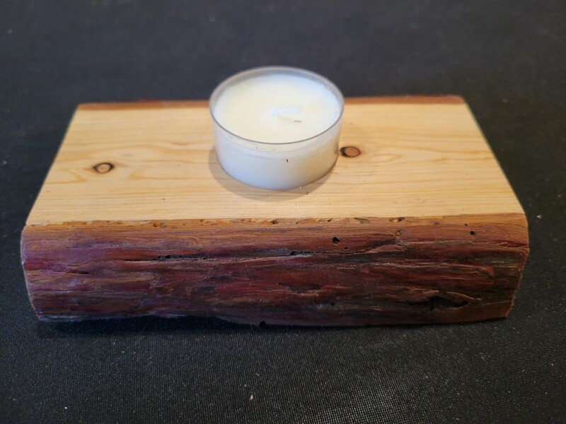 Teacup Candle Holder - 1 Candle in Juniper Wood - Free Shipping