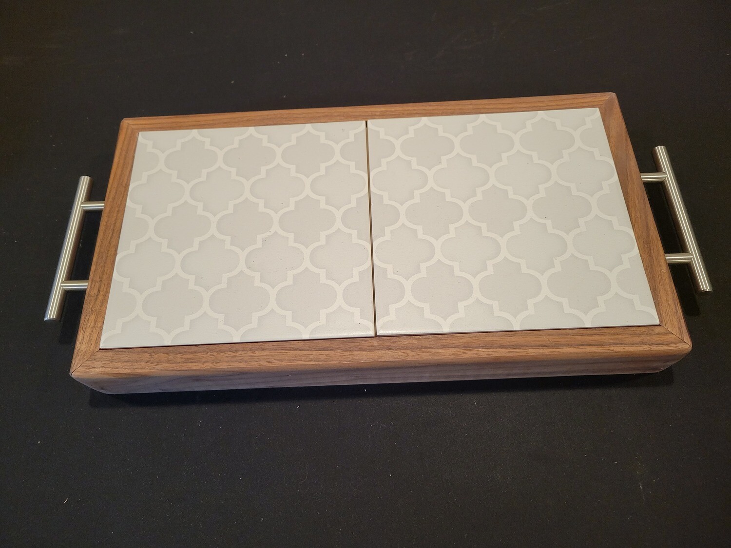 Serving Tray - Black Walnut & Tile - Free Shipping