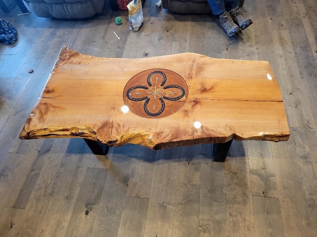 Epoxy Resin Coffee Table - Horseshoe design