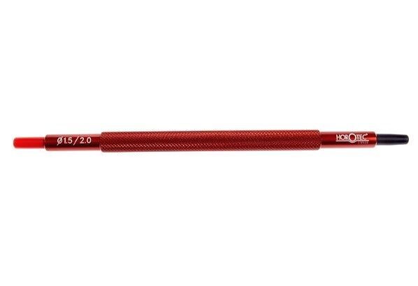 UTENSILE HOROTEC PER PIAZZARE LANCETTE CON PUNTALI IN DELRIN®, FORI Ø 1.50 MM NERO / Ø 2.00 MM ROSSO