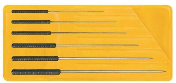 ASSORTIMENTO DI ALESATORI HOROTEC CON MANICO DI PLASTICA, N° 46-52-55-60-66-72 / 6 PEZZI