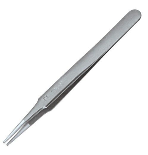 PINZETTA HOROTEC CON PUNTE ARROTONDATE CON CORPO LUCIDATO E PUNTE LUCIDATE A SPECCHIO, N° F1 / ACCIAIO ANTIMAGNETICO 904L / L115 mm