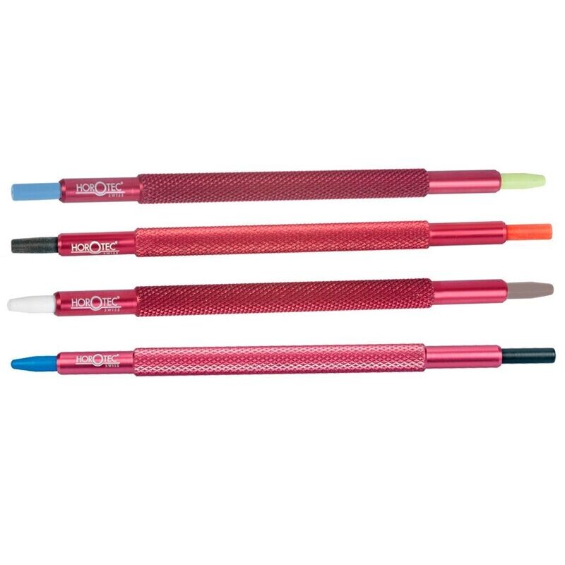 ASSORTIMENTO DI UTENSILI PER PIAZZARE LANCETTE HOROTEC CON PUNTALI IN DELRIN®, 4 PEZZI