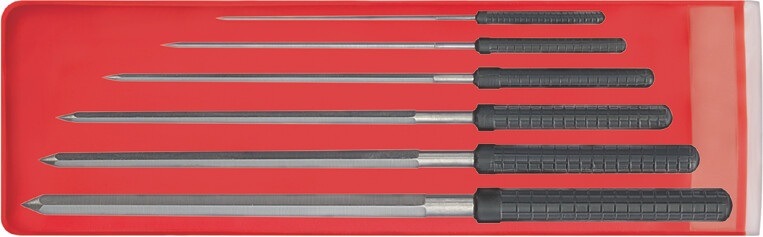 ASSORTIMENTO DI ALLARGATOI HOROTEC PENTAGONALI CON MANICO DI PLASTICA, Ø 7.00-N° 02-22-31-44-53 / 6 PEZZI