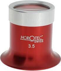 MONOCOLO IN ALLUMINIO HOROTEC ROSSO ANODIZZATO CON GHIERA AVVITATA, N° 3.5 = 3.0x / LENTE Ø 25 mm