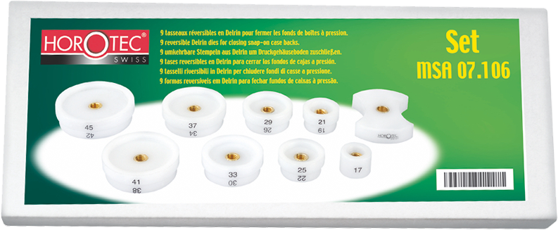 ASSORTIMENTO DI TASSELLI DERLIN DA AVVITARE REVERSIBILI PER CHIUDERE LE CASSE CON FONDI A PRESSIONE, 9 PEZZI / Ø 17...45 mm
