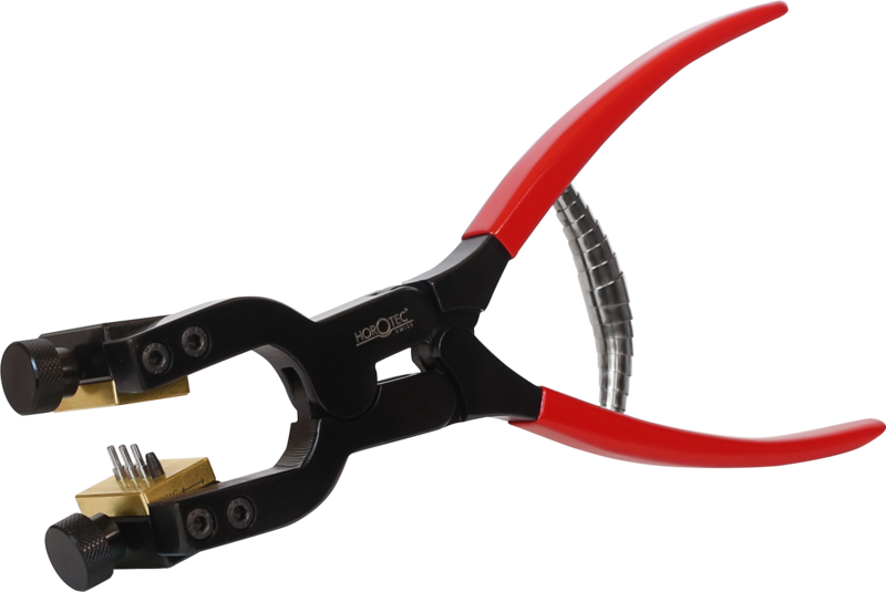 PINZA DEMOLTIPLICATA PER BUCARE I CINTURINI DI PELLE, VALIGETTA COMPLETA CON 4 SUPPORTI IN OTTONE + 6 PUNZONI TONDI + 18 GUIDE TONDE