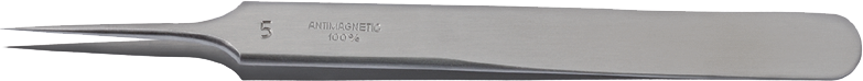 PINZETTA CORTA E EXTRAFINE PER SPIRALI, N° 5 / ACCIAIO ANTIMAGNETICO 904L / L110 mm