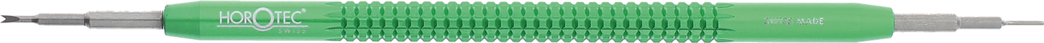 UTENSILE PER PIAZZARE E TOGLIERE LE ANSE- MANICO ALLUMINIO ANODIZZATO - COLORE VERDE - DIAM.6MM X L.100MM - PUNTA DIAM. 0.8MM - LARGHEZZA FORCHETTA 1.20 MM