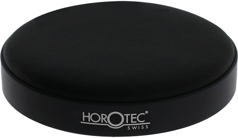 CUSCINO PER INCASSATURA HOROTEC CON GHIERA IN ALLUMINIO NERO SATINATO E PELLE NERA Ø 75 MM CUSCINO PER INCASSATURA HOROTEC CON GHIERA IN ALLUMINIO NERO SATINATO E PELLE NERA Ø 75 MM