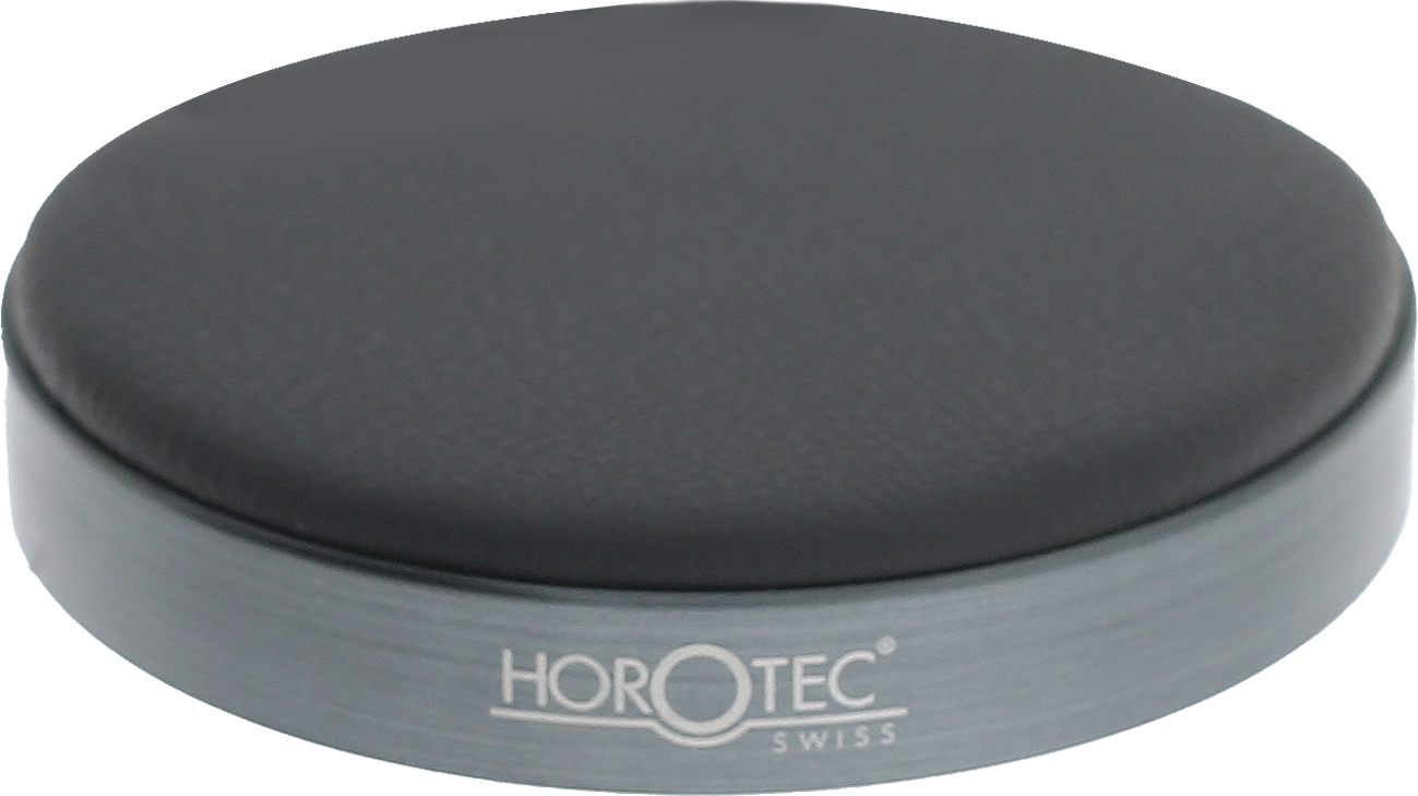 CUSCINO PER INCASSATURA HOROTEC CON GHIERA IN ALLUMINIO ANODIZZATO GRIGIO SATINATO E PELLE GRIGIA Ø 75 MM CUSCINO PER INCASSATURA HOROTEC CON GHIERA IN ALLUMINIO ANODIZZATO GRIGIO SATINATO E PELLE GRIGIA Ø 75 MM