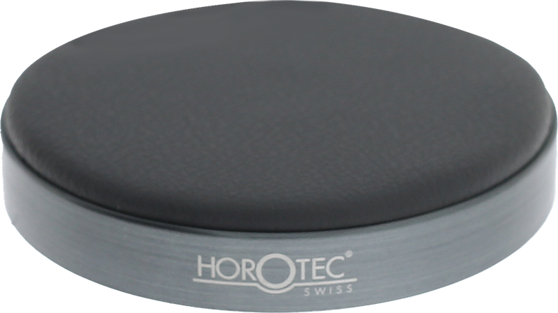 CUSCINO PER INCASSATURA HOROTEC CON GHIERA IN ALLUMINIO ANODIZZATO GRIGIO SATINATO E PELLE GRIGIA Ø 75 MM CUSCINO PER INCASSATURA HOROTEC CON GHIERA IN ALLUMINIO ANODIZZATO GRIGIO SATINATO E PELLE GRIGIA Ø 75 MM