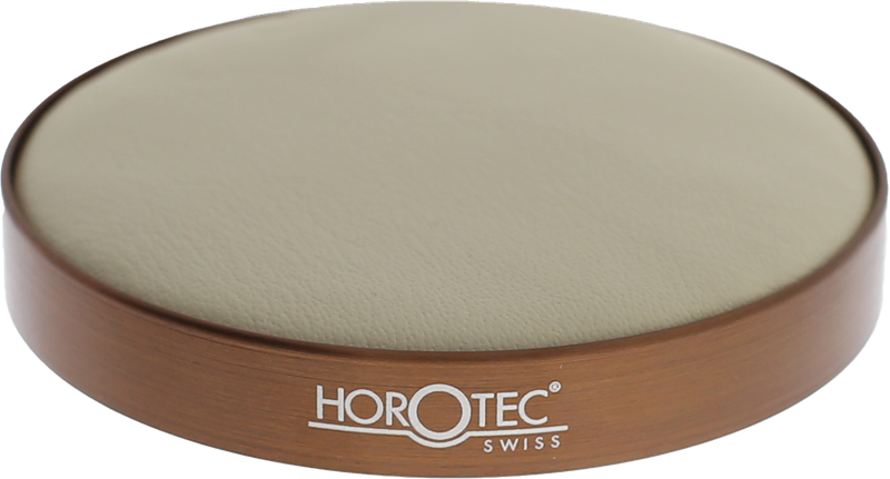 CUSCINO PER INCASSATURA HOROTEC CON GHIERA IN ALLUMINIO ANODIZZATO MARRONE SATINATO E PELLE BEIGE Ø 75 MM CUSCINO PER INCASSATURA HOROTEC CON GHIERA IN ALLUMINIO ANODIZZATO MARRONE SATINATO E PELLE BEIGE Ø 75 MM