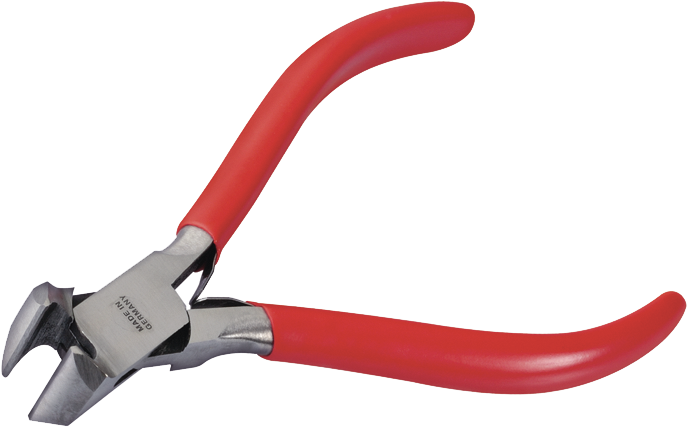 PINZA DI PRECISIONE DA TAGLIO FRONTALE CON BECCHI DIRITTI, MANICI CON PROTEZIONE PVC / TAGLIO SMUSSATO / L115 mm / CON 2 MOLLE DI RITORNO