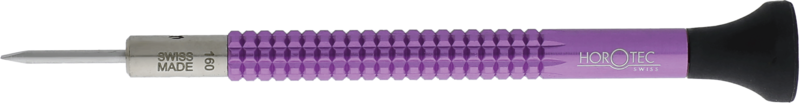 CACCIAVITE DA OROLOGIAIO CON MANICO IN ALLUMINIO ANODIZZATO VIOLA E TESTINA IN DELRIN NERO, Ø 1.60 mm