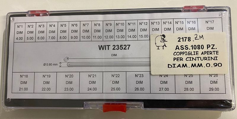 100 COPPIGLIE WITSCHI 23527 APERTE DIAM.MM0,90 100 COPPIGLIE WITSCHI 23527 APERTE DIAM.MM0,90