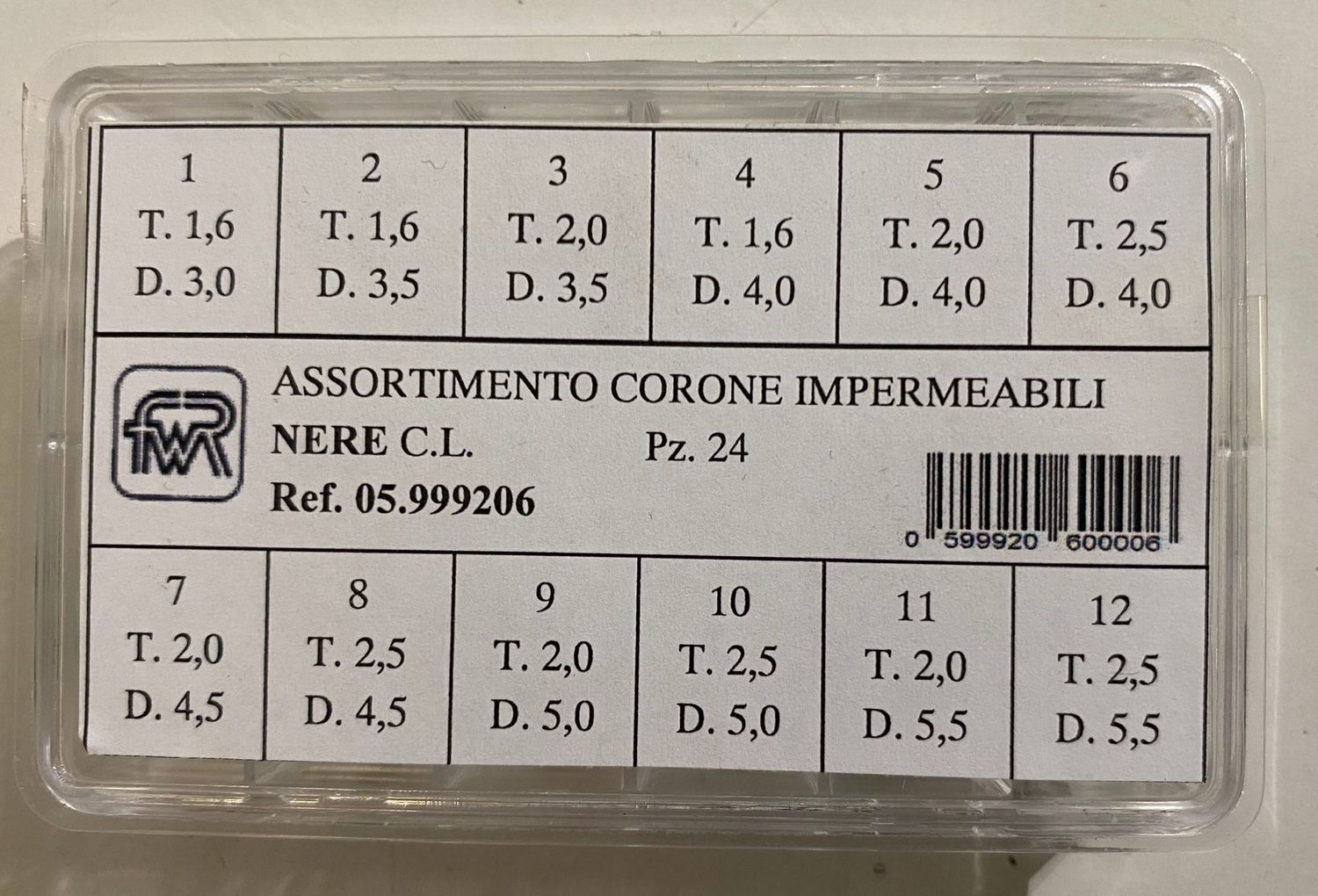 ASS. CORONE IMPERMEABILI NERE PZ.24