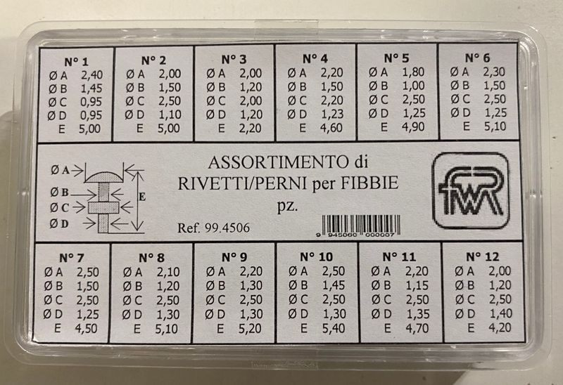 ASSORTIMENTO PERNI PER FIBBIE ASSORTIMENTO PERNI PER FIBBIE