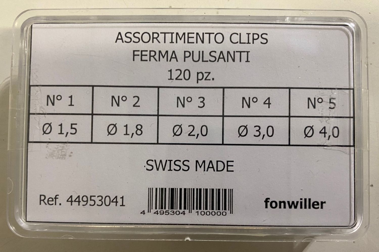 ASSORTIMENTO CLIPS FERMA PULSANTI