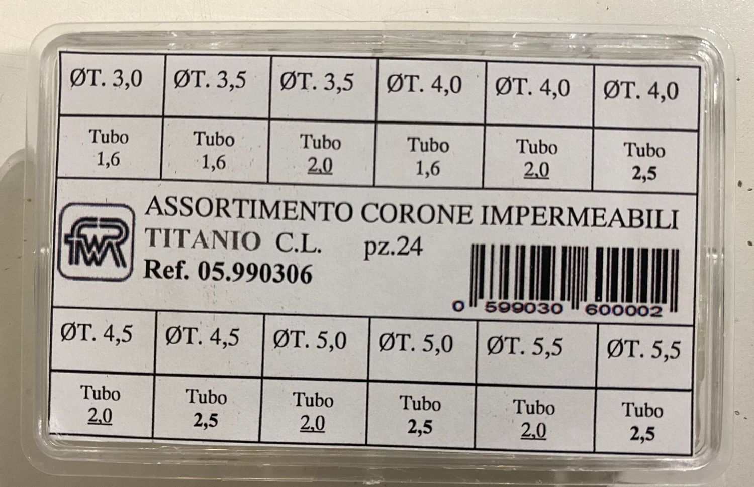 ASS. 24 CORONE IMPERMEABILI TITANIO