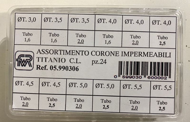 ASS. 24 CORONE IMPERMEABILI TITANIO